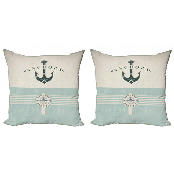 Nautical Anchor Throw Pillow Cases Cushion Covers Home Decor 8 Sizes Ambesonne